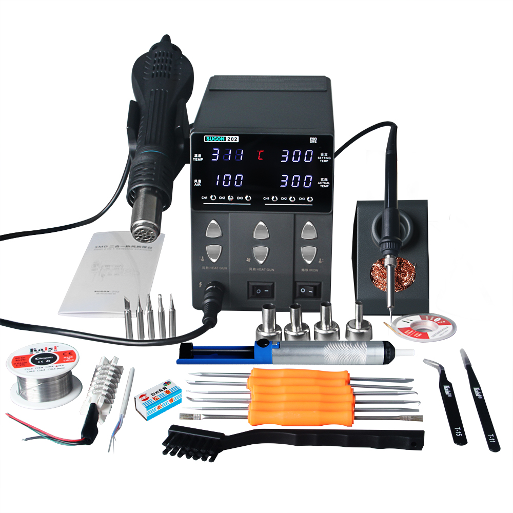 Smd Rework Station Hot Air Soldering 2 In 1 - SUGON-202 760 واط 2 في 1