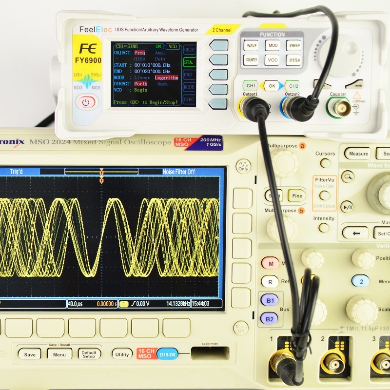 Dual Channel Arbitrary Waveform Function Generator 60Mhz - Feelelec FY6900 0-60 ميجا هرتز وظيفة