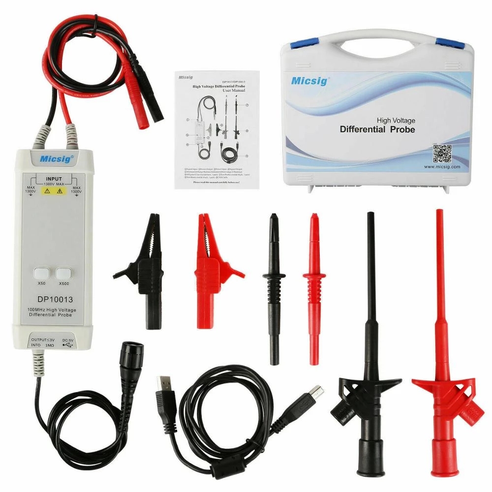 High Voltage Differential Probe 100Mhz 1300V - 2025Micsig راسم الذبذبات 1300 فولت 100