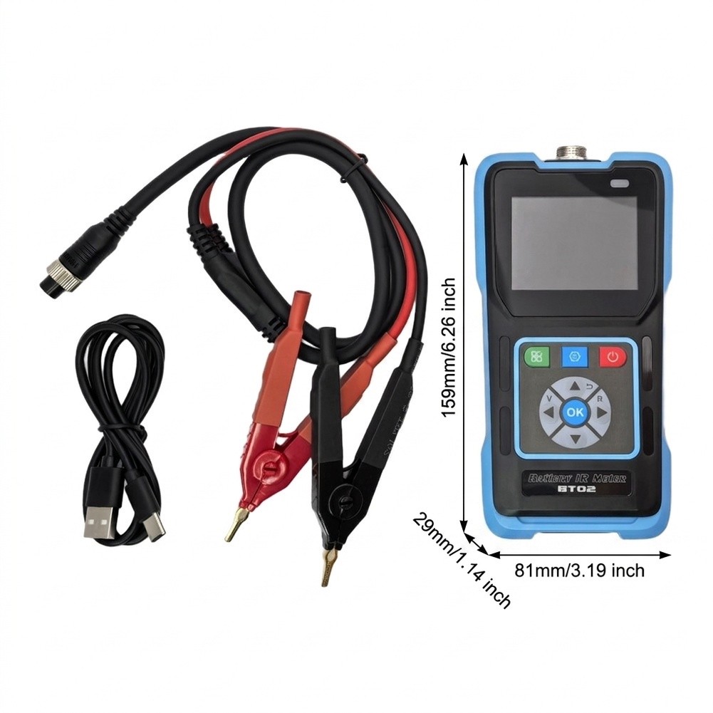Battery Internal Resistance Tester Four Wire - جهاز BT02 لقياس مقاومة البطارية الداخلية