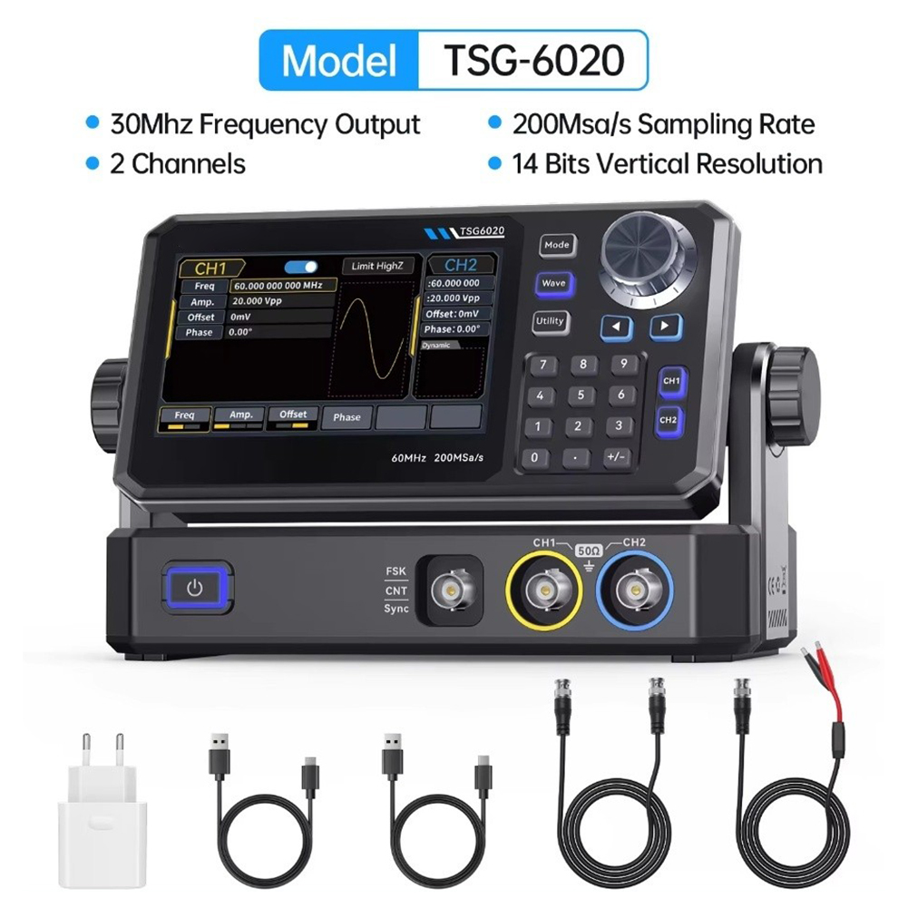 Dual Channel Arbitrary Waveform Function Generator 60Mhz - مولد إشارات ثنائي القناة TSG6020 بتردد