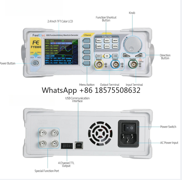 60 ميجا هرتز وظيفة إشارة مولد  - مراجعة Dual Channel Arbitrary Waveform Function Generator 60Mhz وسعره