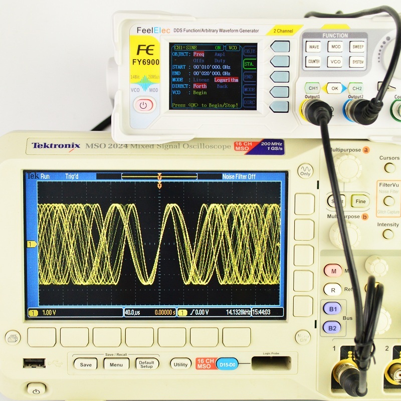 مولد إشارات رقمي FY6900 مع شاش - مراجعة Dual Channel Arbitrary Waveform Function Generator 60Mhz وسعره