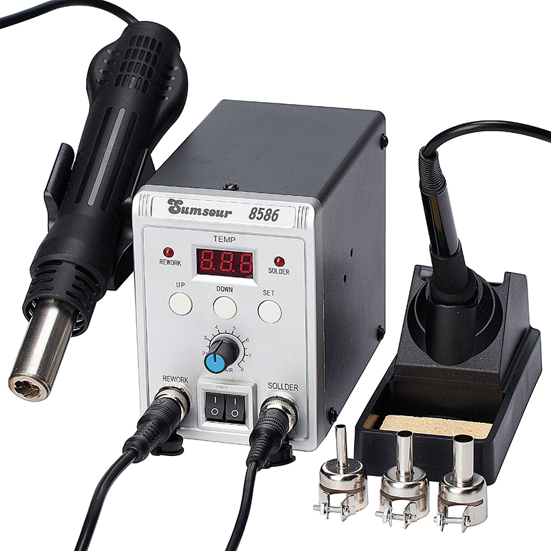 8586 700 واط 2 في 1 شاشة ديجيت - مراجعة Smd Rework Station Hot Air Soldering 2 In 1 وسعره
