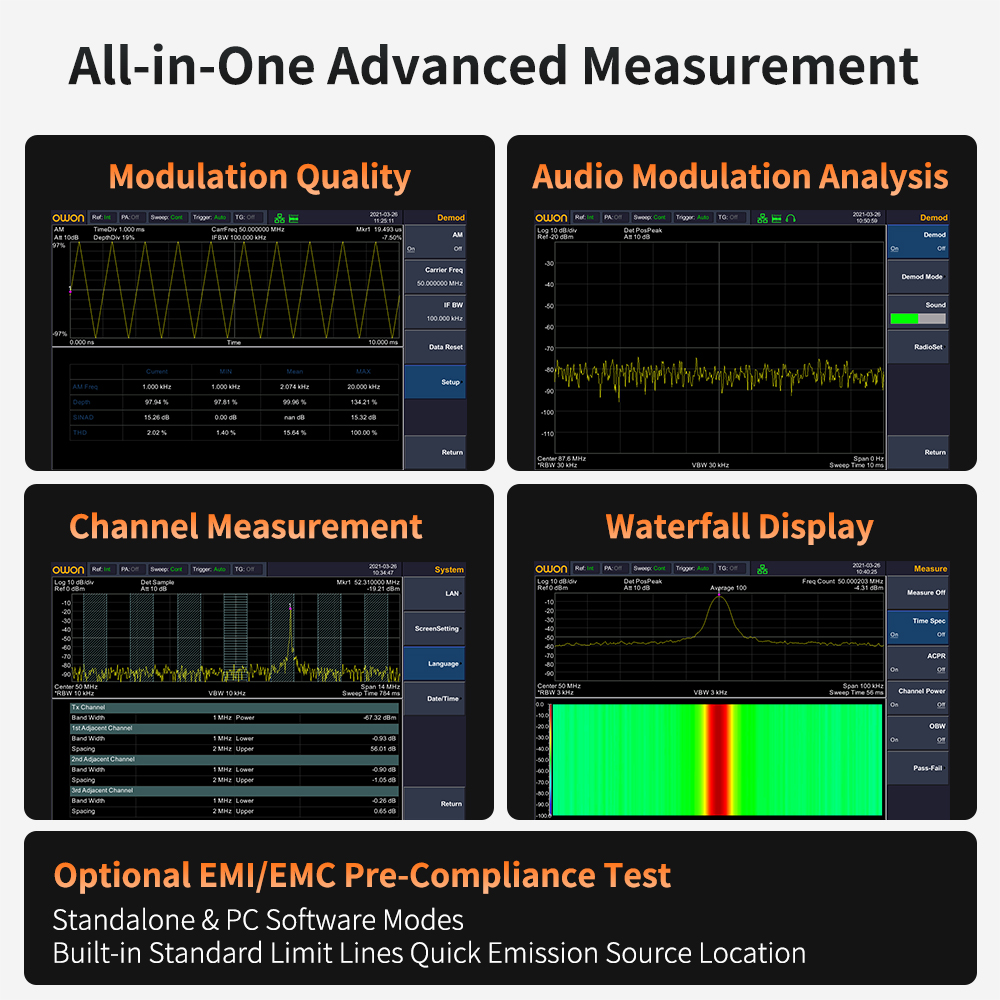 محلل طيف OWON مع مولد تتبع XSA - مراجعة Spectrum Analyzer Tracking Generator 1.5Ghz وسعره