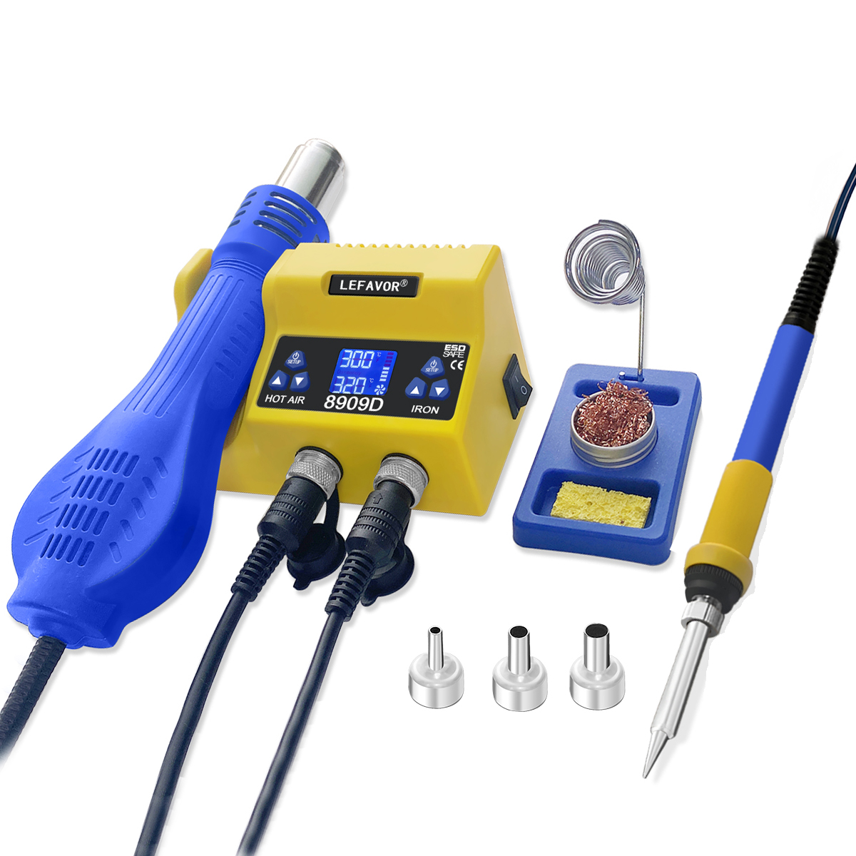 محطة لحام رقمية 2 في 1، مكواة  - مراجعة Smd Rework Station Hot Air Soldering 2 In 1 وسعره