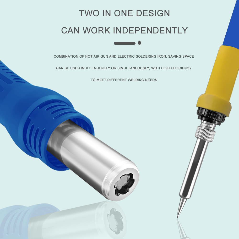 محطة لحام رقمية 2 في 1، مكواة  - مراجعة Smd Rework Station Hot Air Soldering 2 In 1 وسعره