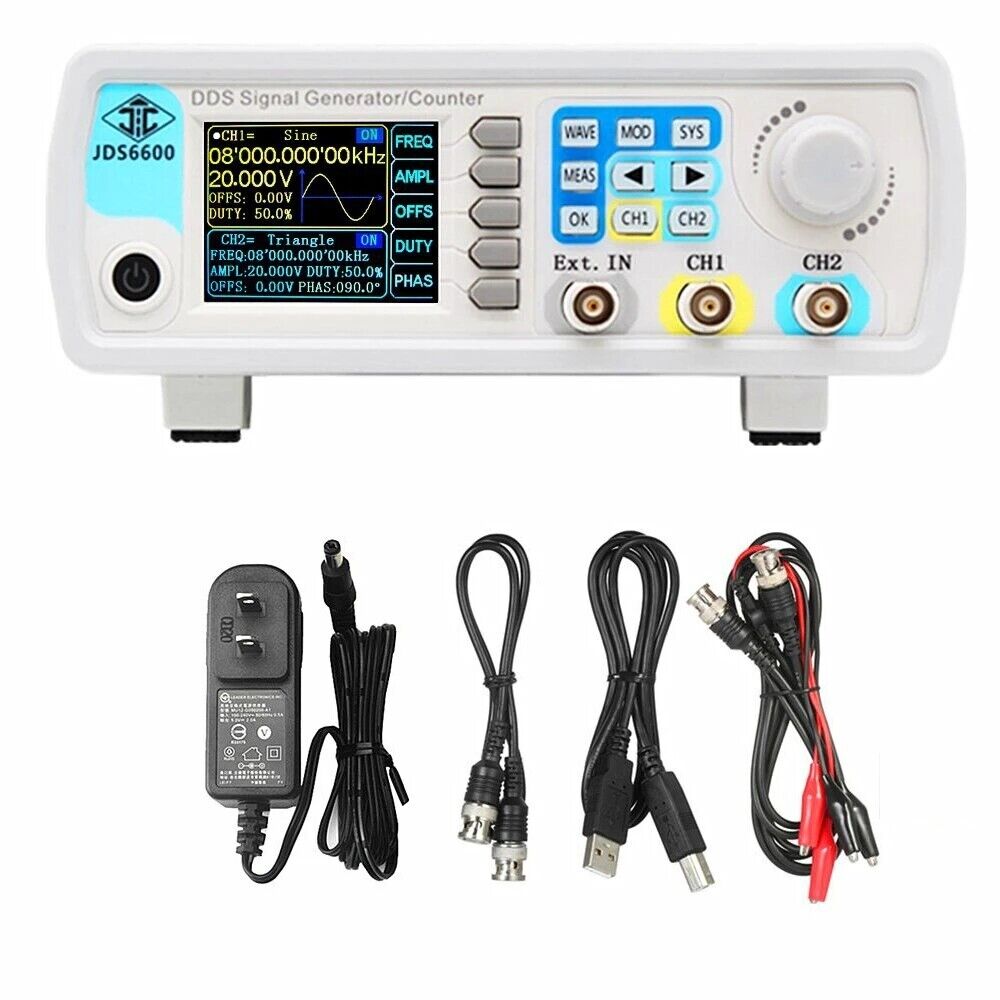 JDS6600 60 ميجا هرتز DDS وظيفة - مراجعة Dual Channel Arbitrary Waveform Function Generator 60Mhz وسعره