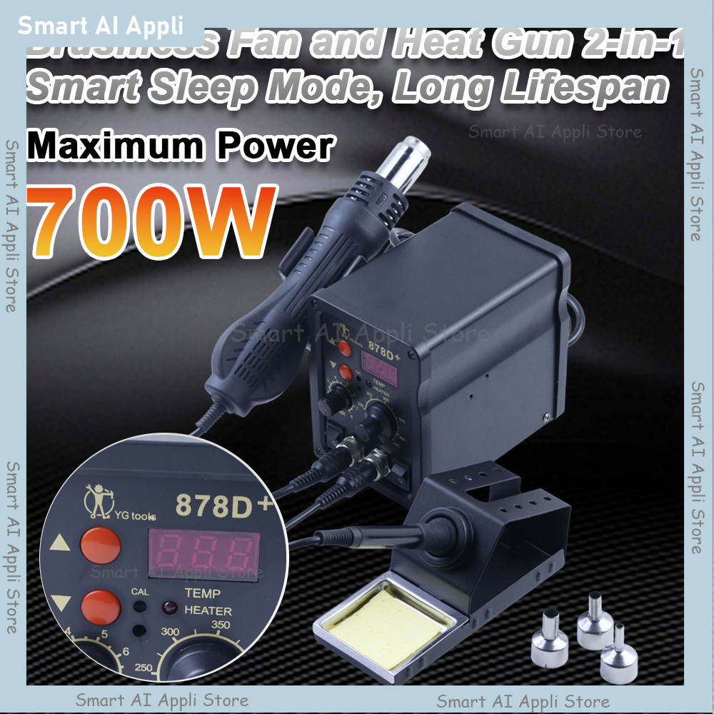 محطة لحام 2 في 1 مع شاشة LCD ر - مراجعة Smd Rework Station Hot Air Soldering 2 In 1 وسعره