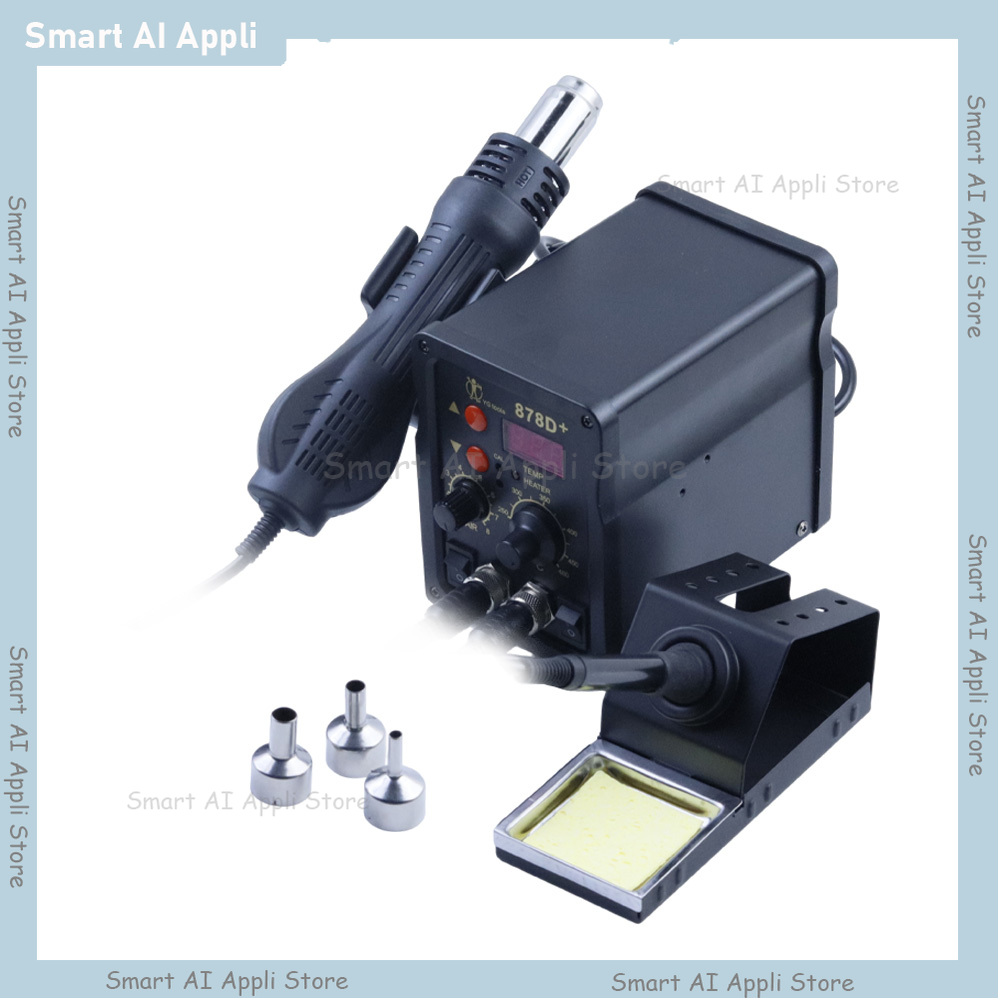 محطة لحام 2 في 1 مع شاشة LCD ر - مراجعة Smd Rework Station Hot Air Soldering 2 In 1 وسعره