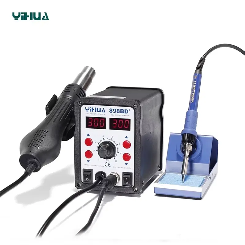 محطة لحام وفك لحام YIHUA 898BD - مراجعة Smd Rework Station Hot Air Soldering 2 In 1 وسعره
