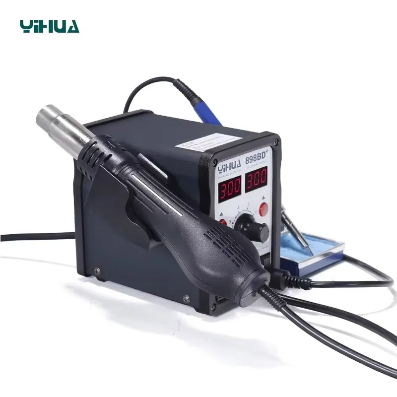 محطة لحام وفك لحام YIHUA 898BD - مراجعة Smd Rework Station Hot Air Soldering 2 In 1 وسعره